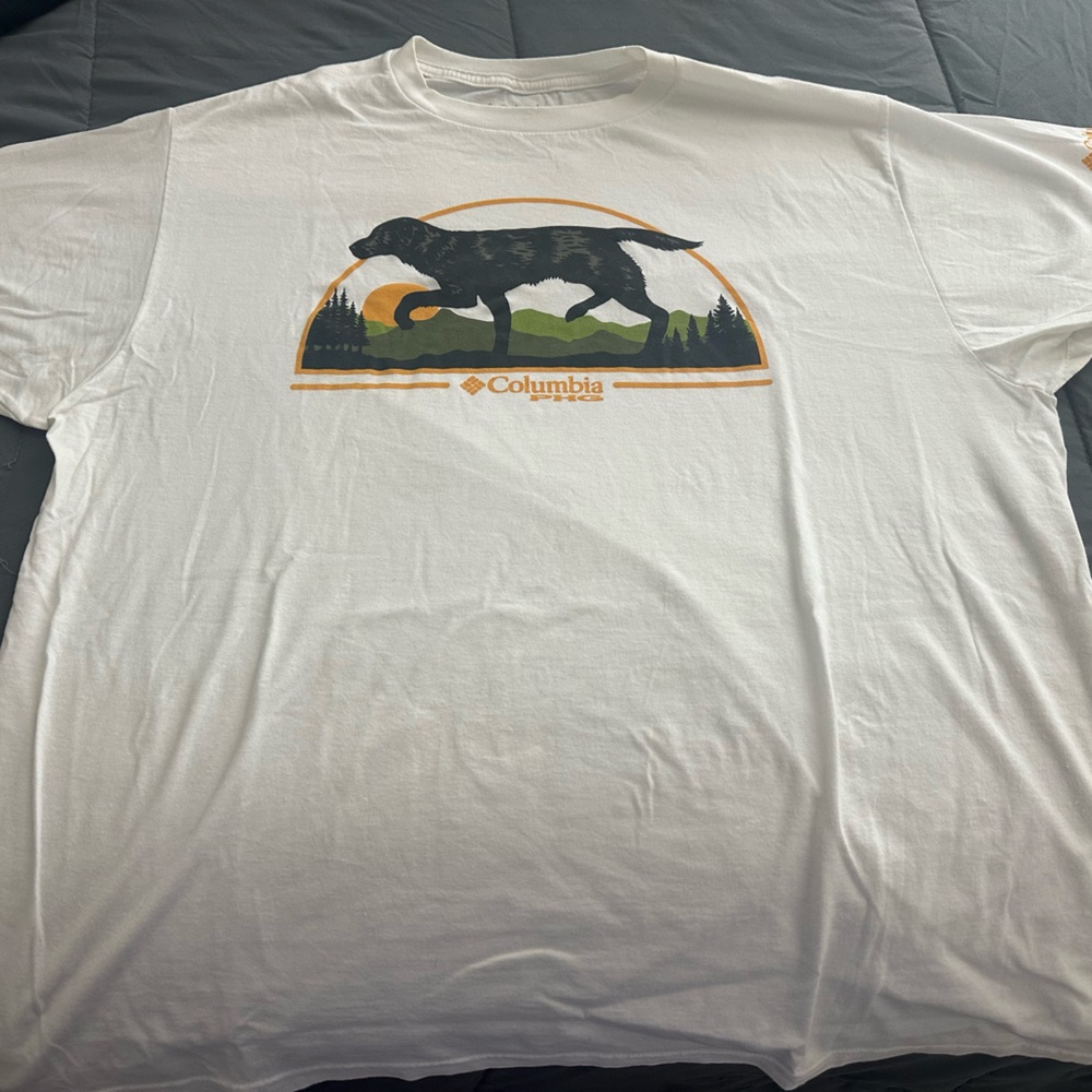 Columbia White Short Sleeve Tee with Lab